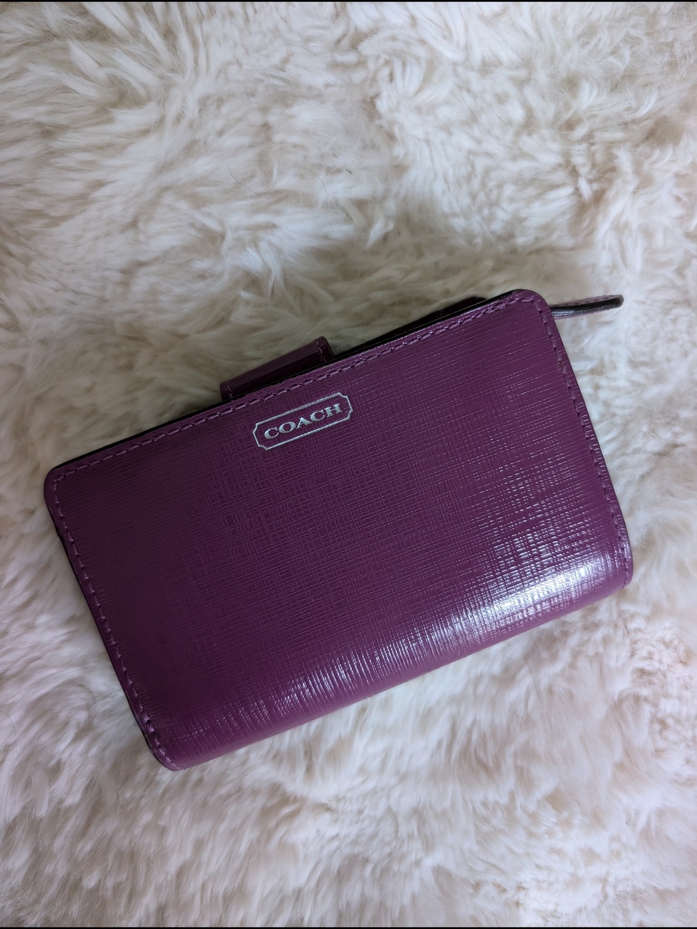 Coach Purple Saffiano Leather Wallet